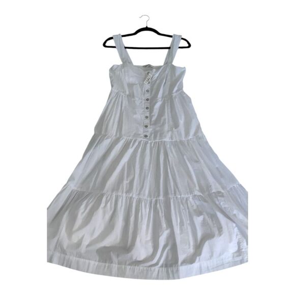 Madewell White Button-Front Maxi Dress Sundress Size 6 - Picture 7 of 12